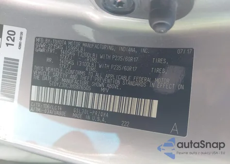 2017 Toyota Sienna Xle 8 Passenger из США, поврежденный, VIN 5TDYZ3DC3HS876505